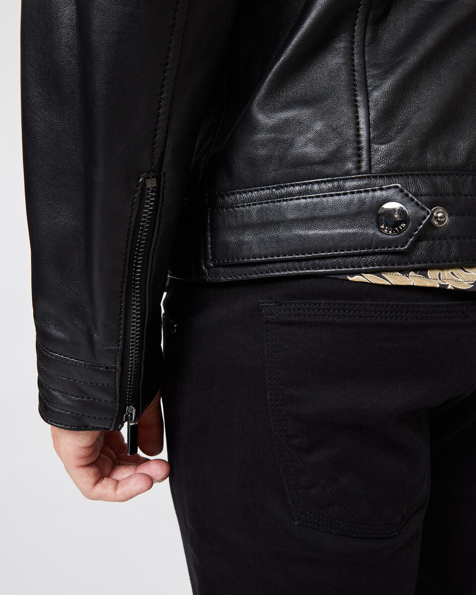 Altona Leather Jacket, Black, hi-res